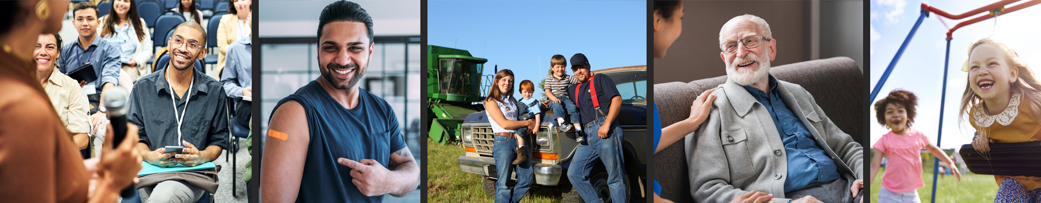 Collage of images showing people impacted by public health.